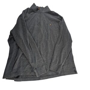 Polo Ralph Lauren Mens Gray Estate Rib Quarter Zip Long Sleeve Pullover Top 3XB